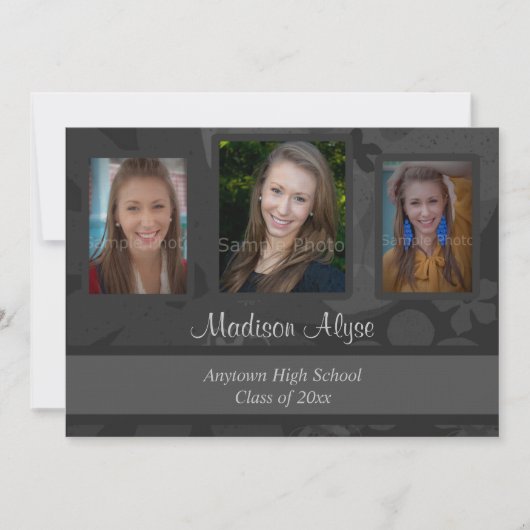 Uitnodiging van de zwarte en grijze fotograaf (Voorkant)