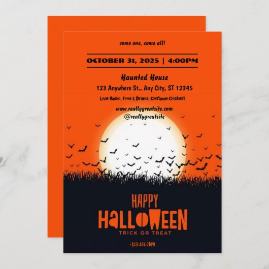 Uitnodiging van de Zwarte en Oranje Partij (Voorkant / Achterkant)