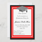 Uitnodiging van de zwarte en rode GraduPartij (Voorkant)