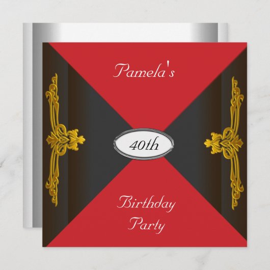 Uitnodiging van de Zwarte en Rode Partij (Voorkant / Achterkant)