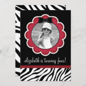 uitnodiging van de Zwarte en Rode Partij van de D (Voorkant / Achterkant)