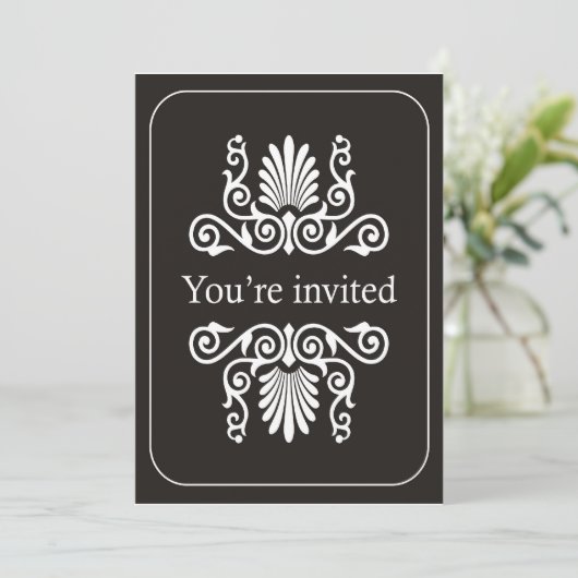 Uitnodiging van de Zwarte en Witte Dag (Staand voorkant)