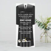 Uitnodiging van de Zwarte en Witte GraduPartij (Staand voorkant)