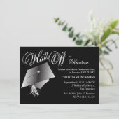 Uitnodiging van de Zwarte en Witte GraduPartij (Staand voorkant)