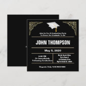 Uitnodiging van de Zwarte en Witte GraduPartij (Voorkant / Achterkant)