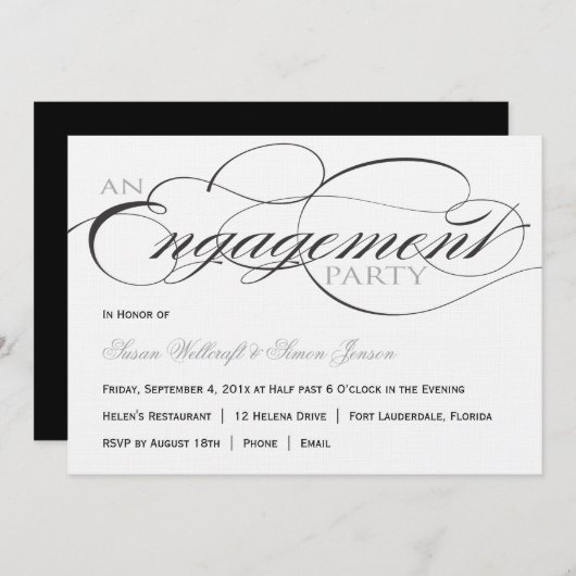 Uitnodiging van de zwarte en Witte Manuscript Enga (Voorkant / Achterkant)