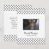 Uitnodiging van de Zwarte en Witte Polka Dot Party (Voorkant / Achterkant)