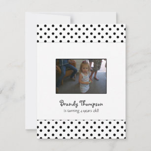 Uitnodiging van de Zwarte en Witte Polka Dot Party