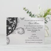 Uitnodiging van de zwarte en zilveren Collectieve  (Staand voorkant)