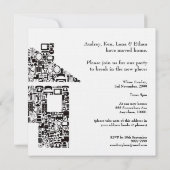 Uitnodiging van de Zwarte Huis voor Housewarming (Achterkant)