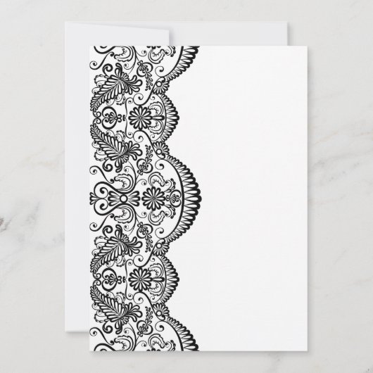 Uitnodiging van de zwarte Marokkaanse Lace Engagem (Achterkant)