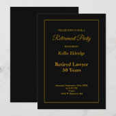 Uitnodiging van de zwarte of goudpartij (Voorkant / Achterkant)