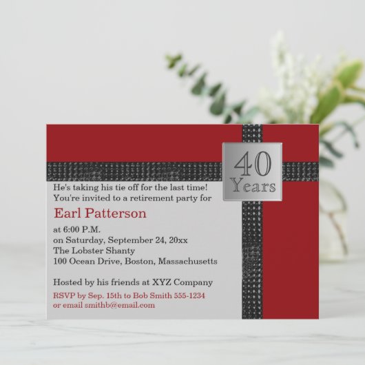 Uitnodiging van de zwarte, Rode en grijze Pensioen (Staand voorkant)