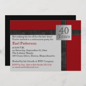 Uitnodiging van de zwarte, Rode en grijze Pensioen (Voorkant / Achterkant)