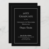 Uitnodiging van de Zwarte/Witte GraduPartij (Voorkant / Achterkant)