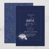 Uitnodiging van denim en diamanten (Voorkant / Achterkant)
