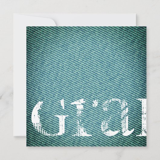 Uitnodiging van Denim Girl Graduation Party (Achterkant)