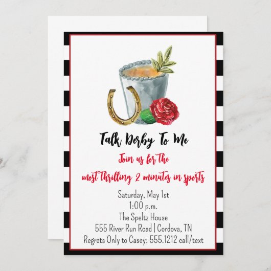 Uitnodiging van Derby Party (Voorkant / Achterkant)