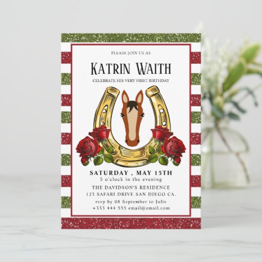 Uitnodiging van Derby Party (Staand voorkant)