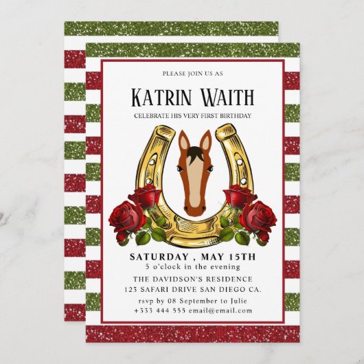 Uitnodiging van Derby Party (Voorkant / Achterkant)