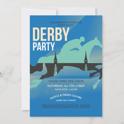 Uitnodiging van Derby Party (Voorkant)