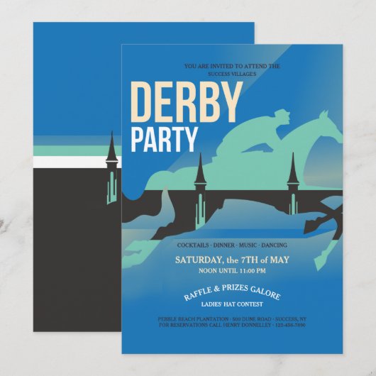 Uitnodiging van Derby Party (Voorkant / Achterkant)