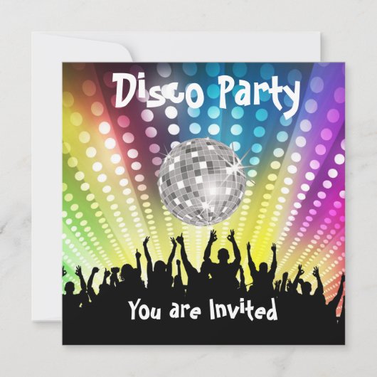 Uitnodiging van Disco Party om het even welke vier (Voorkant)