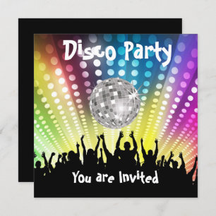 Uitnodiging van Disco Party om het even welke vier