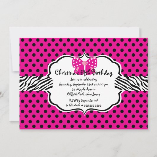uitnodiging van Diva Birthday Girl (Voorkant)