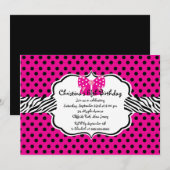 uitnodiging van Diva Birthday Girl (Voorkant / Achterkant)