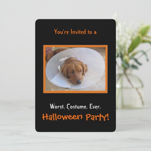 Uitnodiging van Dog Halloween Party (Staand voorkant)
