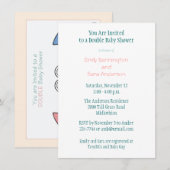 Uitnodiging van dubbele Baby showers rollen (Voorkant / Achterkant)