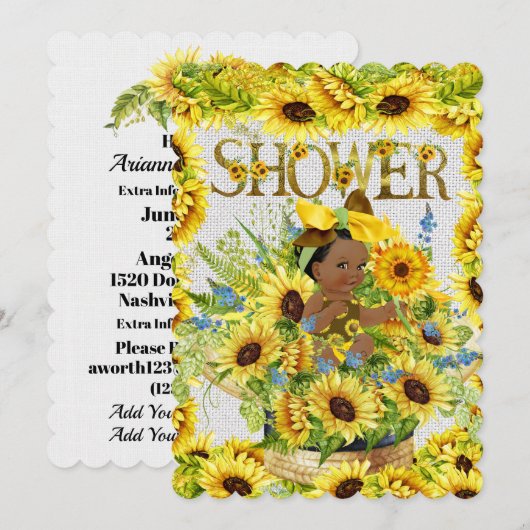 Uitnodiging van edele Baby showers (Voorkant / Achterkant)