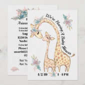 Uitnodiging van edele Baby showers (Voorkant / Achterkant)