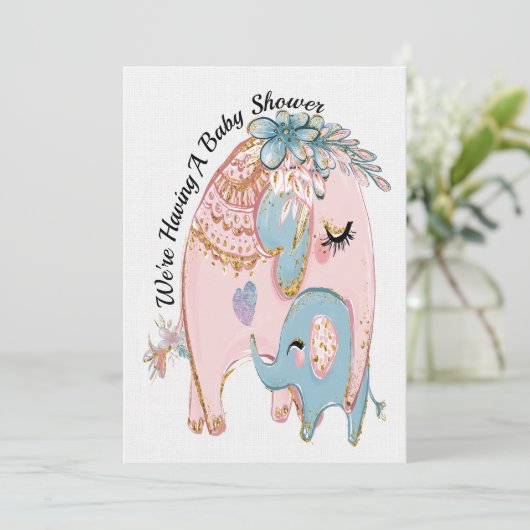 Uitnodiging van edele Baby showers (Staand voorkant)