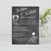 Uitnodiging van een Chalkboard-after-Wedding Party (Staand voorkant)
