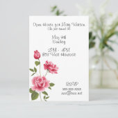 uitnodiging van een dag met roze rozen (Staand voorkant)