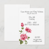 uitnodiging van een dag met roze rozen (Voorkant / Achterkant)