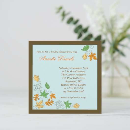 Uitnodiging van een fall-lederen bridal (Staand voorkant)