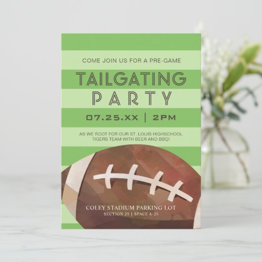 Uitnodiging van een football die partij is (Staand voorkant)