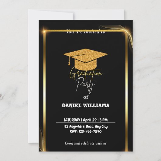 Uitnodiging van een gepersonaliseerde Graduation P (Voorkant)