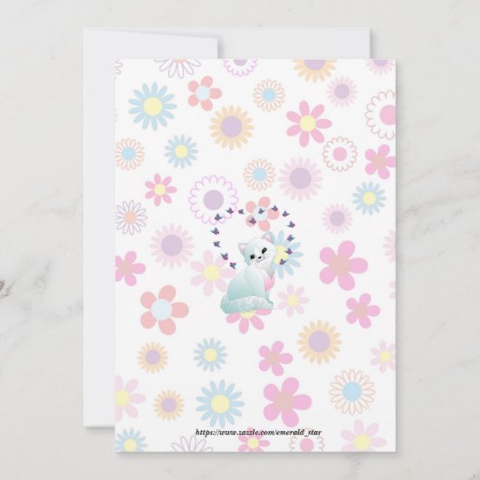 Uitnodiging van een Kat om een feestdag te houden (Achterkant)