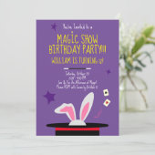 Uitnodiging van een Magic Birthday Party - Top Hat (Staand voorkant)