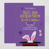 Uitnodiging van een Magic Birthday Party - Top Hat (Voorkant / Achterkant)