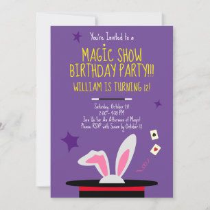 Uitnodiging van een Magic Birthday Party - Top Hat