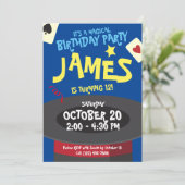 Uitnodiging van een Magic Birthday Party - Top Hat (Staand voorkant)