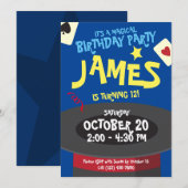 Uitnodiging van een Magic Birthday Party - Top Hat (Voorkant / Achterkant)