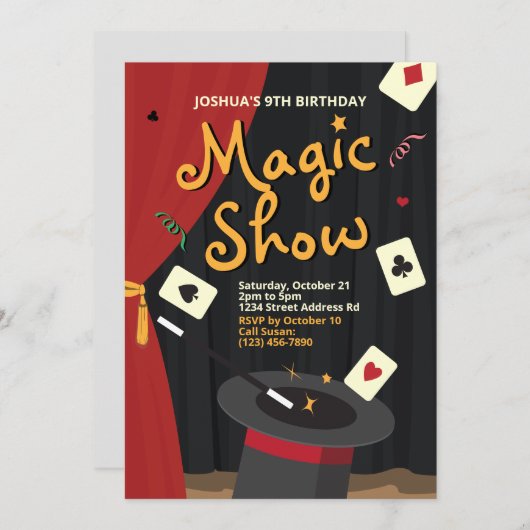 Uitnodiging van een Magische Dag - Magicische Top  (Voorkant / Achterkant)