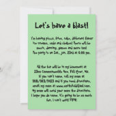 Uitnodiging van een Monkey Business Birthday Party (Achterkant)