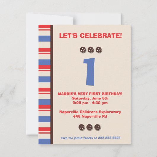 Uitnodiging van een Monkey Business Birthday Party (Achterkant)